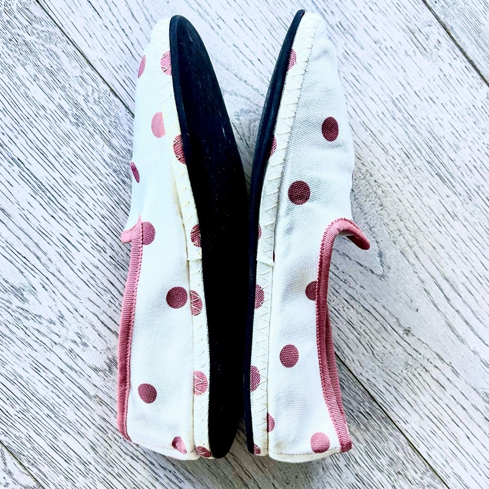 J. Crew White and Pink Polka Dot Flats - Picture 2 of 7